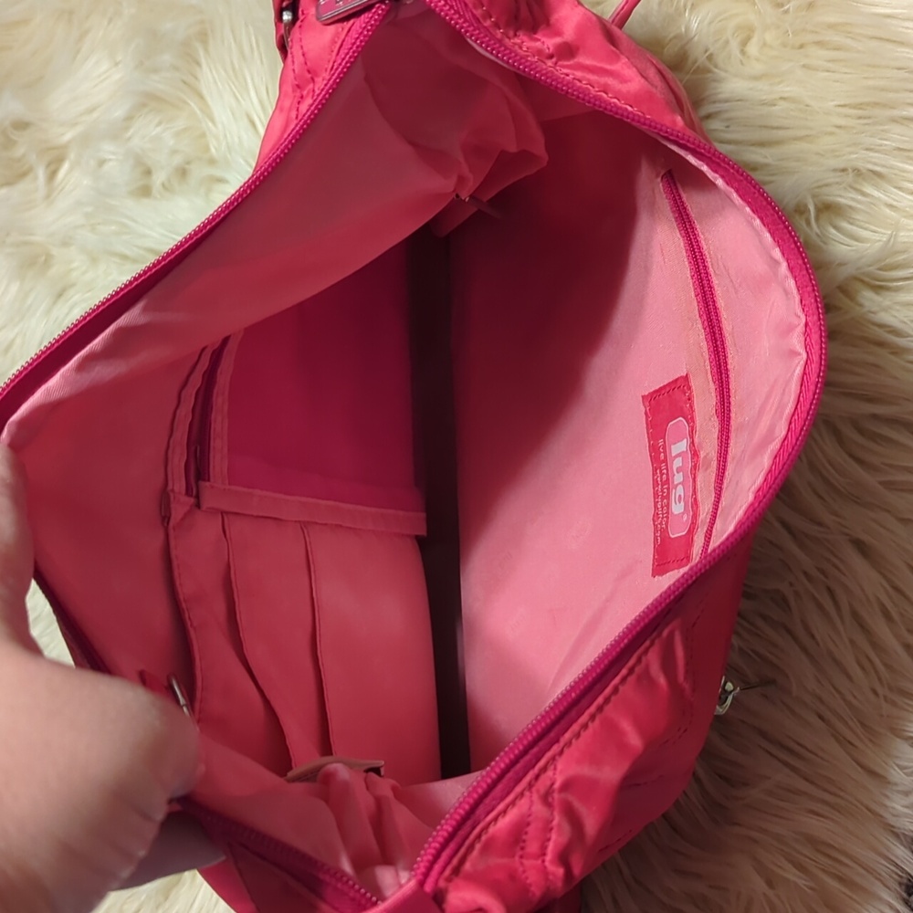 LUG PINK RASPBERRY LARGE CABLE CAR SHOULDER BAG PURSE TOTE - Picture 10 of 15